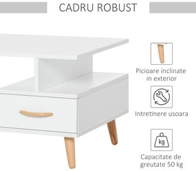 Masuta de sufragerie HOMCOM cu usa si sertar, 100x50x40cm | Aosom RO