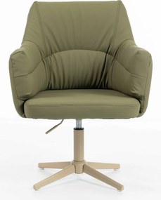 HR840CROSS Scaun Khaki Piele Ecologica Premium Soft cu Bază Crem