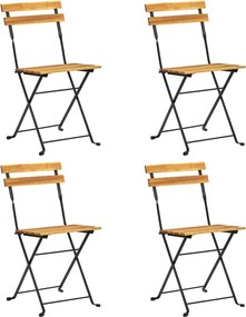 vidaXL Scaune bistro pliabile, 4 buc., lemn masiv acacia