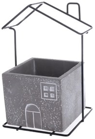 Capac pentru oale din beton House gri, 14,5 x 20x 12 cm