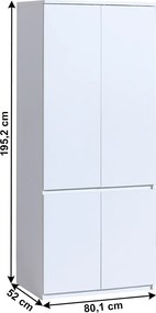 Dulap cu două uşi, alb arctic, ARTEMIA
