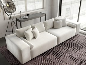 Canapea extensibilă dumonde cu ladă de depozitare si sezut confortabil din spuma high-density, Marbela Zoom Cream XXL 295x100 cm