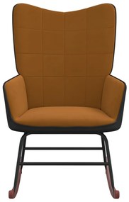 327883 vidaXL Scaun balansoar, maro, catifea și PVC