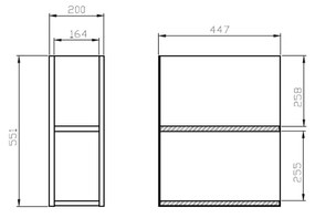 Set mobilier baie pentru lavoar, 2 sertare, blat inclus, polite prosop, alb-stejar, 80 cm, Cersanit Moduo