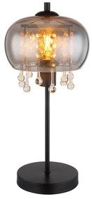 Veioza, lampa de masa design modern Corry negru, fumuriu
