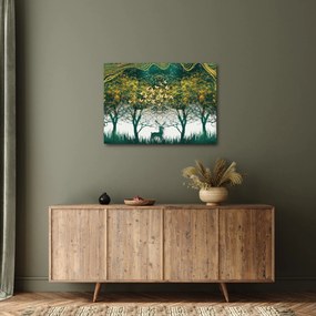 Tablou - Căprioare în pădurea verde (70x50 cm)