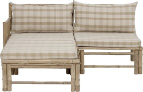 Puf modular de exterior natur din lemn de bambus, „Korfu”