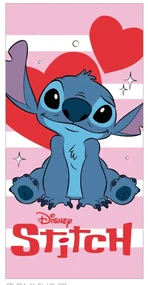 Disney Lilo și Stitch Sparkling Heart Prosop de baie roz, Prosop de plajă 70x140cm