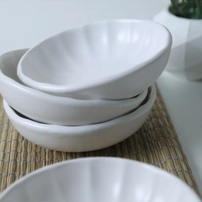 Set de 6 boluri din ceramică Laguna 12 cm, alb