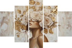 Tablou - Fată cu Trandafiri (150x105 cm)