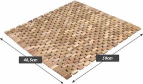 Preș antiderapant, tec, natural, 50 x 48,5 cm.