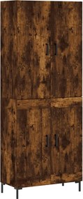 vidaXL Dulap înalt, stejar fumuriu, 69,5x34x180, lemn compozit