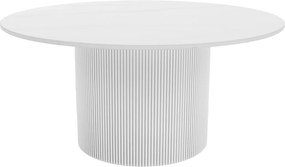 Măsuţă de cafea, marmură albă/MDF, diametru 80 cm, MAHIR TYP 1