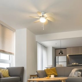 Ventilator de tavan ZEVENTI FAMARA 1xE14/60W/230V alb