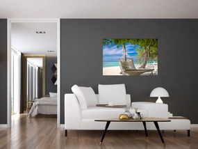 Tablou - Hamac pe plajă (90x60 cm)