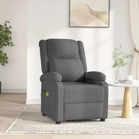 Fotoliu de masaj rabatabil electric, gri închis, textil