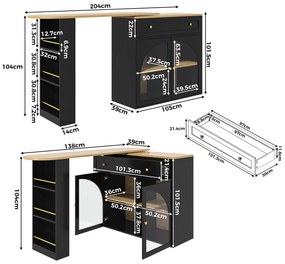 Masă de bar extensibilă cu spațiu de depozitare, Negru | Aosom Romania