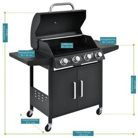 Gratar pe gaz BBQ "Idaho" cu 4 arzatoare