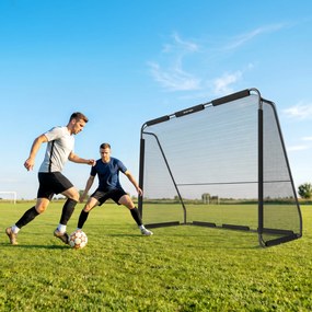 SPORTNOW Poartă de Fotbal 3x2 m, cu Plasă Rezistentă și Cadru Metalic Stabil, Negru | Aosom Romania