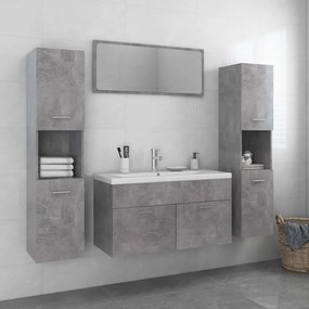 3071517 vidaXL Set mobilier de baie, gri beton, lemn prelucrat