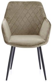 Scaun de sufragerie din catifea VIALLI cappuccino