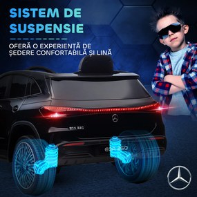 HOMCOM Mașină Electrică pentru Copii 3-8 Ani cu Telecomandă și Claxon, Negru, 111.5x69x52.5 cm | Aosom Romania