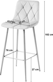 Scaun de bar maro NADO VELVET cu picioare in decor de stejar