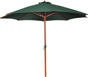 vidaXL Umbrelă de soare, verde, 258 cm
