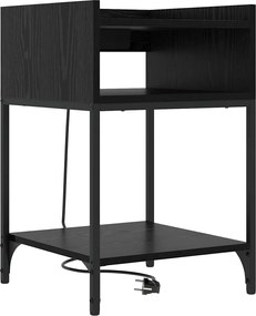 vidaXL Dulap de noapte Stejar Negru 40 x 40 x 61 cm Lemn compozit
