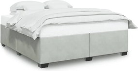 vidaXL Cadru de pat fără saltea, gri deschis, 200x200 cm, catifea