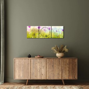 Tablou - Flori de luncă (cu ceas) (90x30 cm)