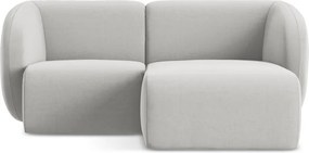 Colțar gri deschis cu tapițerie din catifea (cu colț pe partea dreaptă/cu șezlong) Lani – Makamii