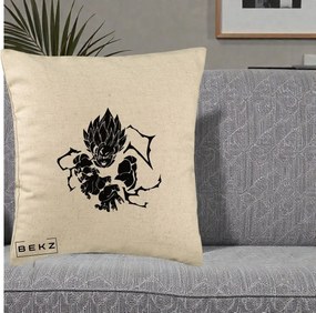 Perna Personalizata Dragon Ball Goku Super Saiyan Silueta, 40x40 cm, Bej, Husa Detasabila, Perna Inclusa, BEKZ®