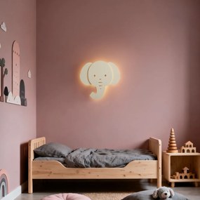Lampă de perete pentru copii bej, cu LED, cu 3 trepte de intensitate luminoasă - Ellie the Elephant