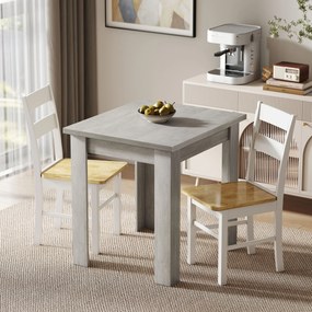 HOMCOM Masă de Dining Extensibilă pentru 4-6 Persoane Design Pliabil, 70-140cm Masă Rectangulară de Economisire a Spațiului cu Picioare Antiderapante, pentru Sala de Mese Sufragerie, Gri Efect Lemn | Aosom Romania