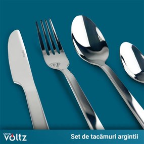 Set de tacamuri Voltz, V51512AB24, 24 piese, Ambalaj servieta, Inox