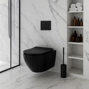 Vas WC suspendabil Rea Carlo Mini Tornado NF negru mat