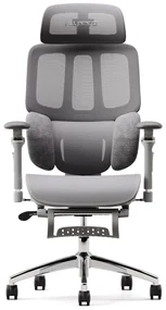 Scaun ergonomic MUSSO H80 PRO, șezut translatabil, cotiere 6D, suport lombar dinamic, spătar reglabil înălțime, tetieră 3D, suport picioare, mecanism multifunctional inclinare/blocare, pivotant, Mesh, Gri