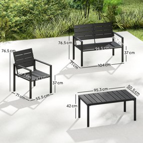 Outsunny Set Mobilier de Grădină cu Canapea, Fotolii și Măsuță, Ideal pentru Exterior | Aosom Romania