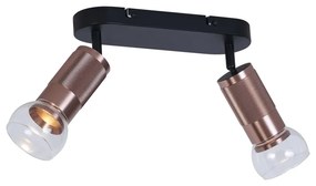 Spot rotund de plafon bronz închis cu 2 lumini reglabil - Veerle