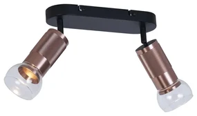 Spot rotund de plafon bronz închis cu 2 lumini reglabil - Veerle