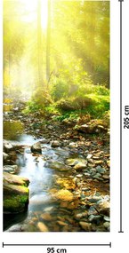 Fototapet pentru ușă - Râu în pădurea verde (95x205cm)