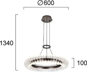 Lustru LED suspendat pe cablu ALBA LED/39W/230V gri/transparent