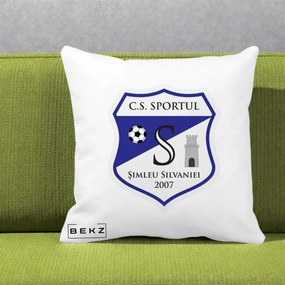 Perna Personalizata CS Sportul Simleu Silvaniei 2007, 40x40 cm, Alba Mata, Husa Detasabila, Perna Inclusa, BEKZ®