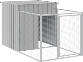 vidaXL Cușcă pentru câini cu împrejmuire gri deschis 110x201x110 cm oțel galvanizat