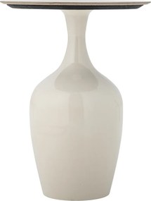 Măsuță laterală din metal natur, cu blat din ceramică și bază rotundă, „Lecco", 40 x 52 cm