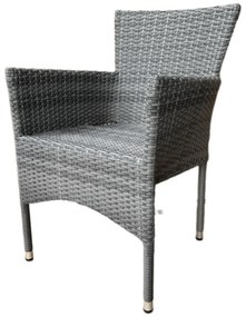 Autronic Scaun de gradina, metal, polyrattan, gri,AZC-S2118 GREY
