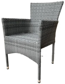 Autronic Scaun de gradina, metal, polyrattan, gri,AZC-S2118 GREY