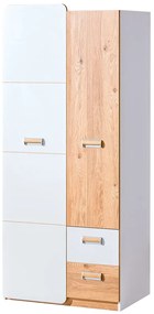 Dulap de haine Lavendon L1 (Stejar nash + alb lucios). 1042031