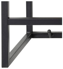 Cuier de perete negru/în culoare naturală cu raft cu aspect de lemn de stejar Seaford – Actona